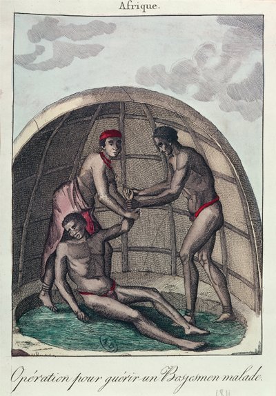 Operación para curar a un bosquimano enfermo, 1811 de French School