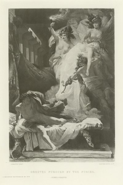 Orestes perseguido por las furias (grabado) de French School