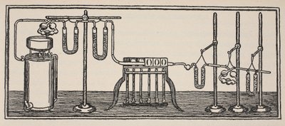 Análisis químico orgánico, ilustración de Histoire de la Nation Francaise, Ciencias, Volúmenes I y II, por Gabriel Hanotaux (1853-1944), 1924 de French School