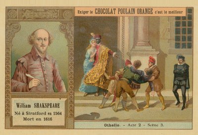 Othello, tarjeta comercial de Chocolat Poulain Orange de French School