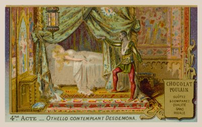 Otelo contemplando a Desdémona de French School