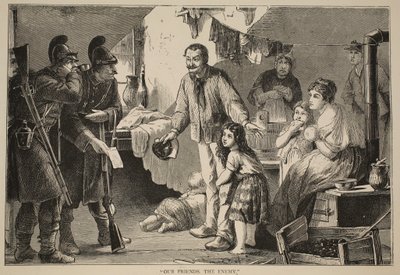 Nuestros amigos, el enemigo, ilustración de la Historia de la Guerra entre Francia y Alemania, 1870-1871 de French School