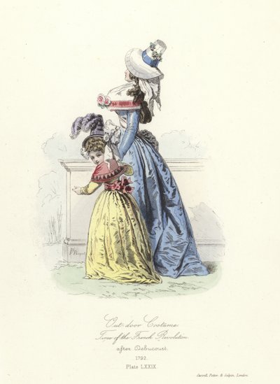 Traje exterior, época de la Revolución Francesa de French School