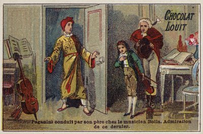 Paganini llevado por su padre a conocer al músico Alessandro Rolla de French School