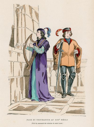 Paje y trovador del siglo XIII de French School