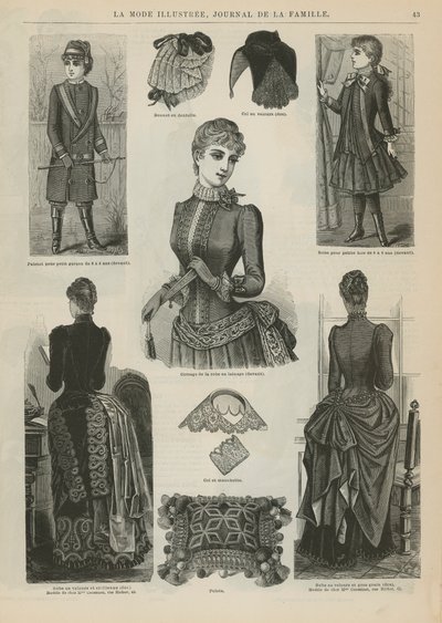 Página de La Mode Illustrée, 1885 de French School