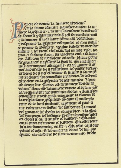 Página de las Reflexiones de San Gregorio sobre el Libro de Job de French School