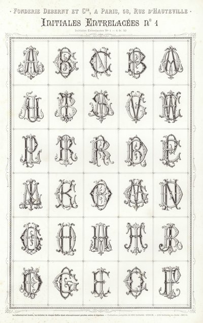 Página de Vignettes Typographiques (grabado) de French School