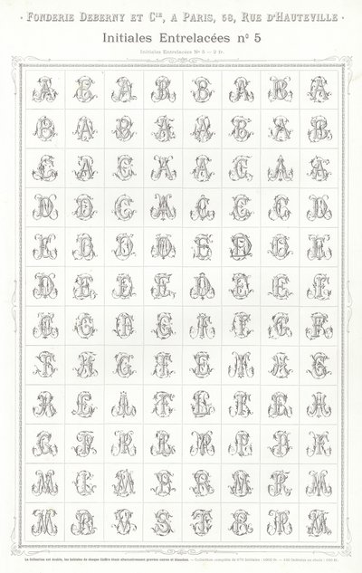 Página de Vignettes Typographiques (grabado) de French School