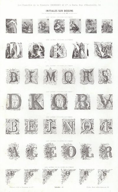 Página de Vignettes Typographiques (grabado) de French School