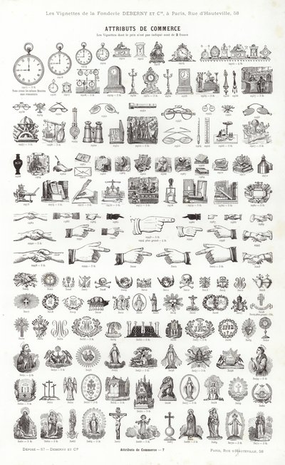 Página de Vignettes Typographiques (grabado) de French School