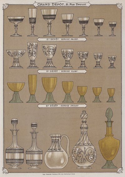 Página del catálogo del Gran Depósito de Porcelanas, Faiences y Cristalerías de French School