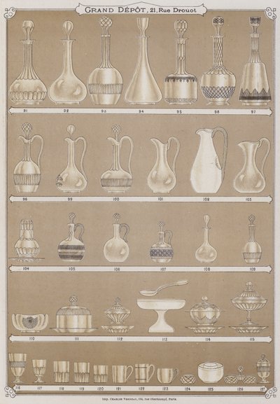 Página del catálogo del Gran Depósito de Porcelanas, Faiences y Cristalería de French School