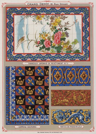 Página del catálogo del Gran Depósito de Porcelanas, Faiences y Cristalería de French School