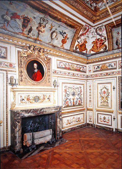 Habitación pintada con motivos policromados, c.1660 de French School