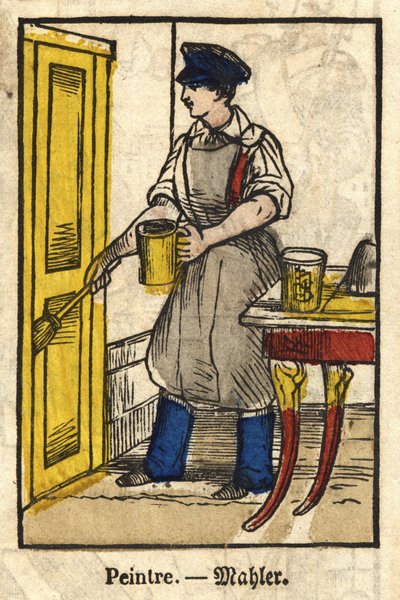 Pintor; Serie sobre oficios, imagen de Epinal del siglo XIX de French School