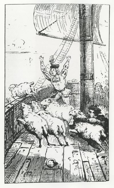 Las ovejas de Panurge, ilustración de 