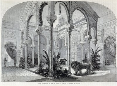 Parc du Montsouris: interior del Palais du Bey en Túnez en la Exposición Mundial de 1867 de French School