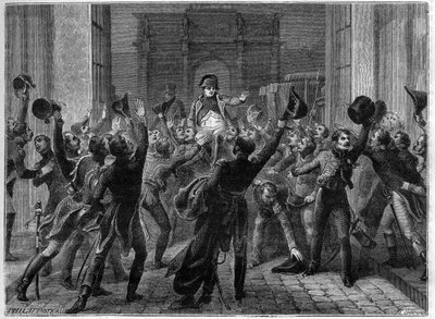 París, 20 de marzo de 1815 - Napoleón I regresa a las Tullerías - Los Cien Días (100 días) Retorno de Napoleón a las Tullerías, el 20 de marzo de 1815 - en “Historia del imperio continuando la historia del consulado” por Adolphe Thiers -1879 - colección pr de French School
