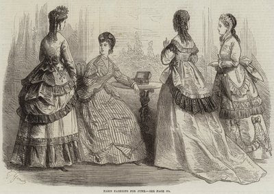 Moda de París para junio (grabado) de French School
