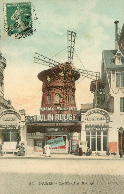 París, El Moulin Rouge (foto en color) de French School