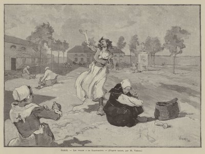 París, Les folles a la Salpetriere (grabado) de French School