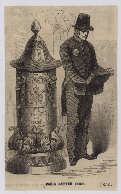 Carta postal de París, 1855 de French School
