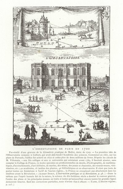 Observatorio de París en 1700 de French School