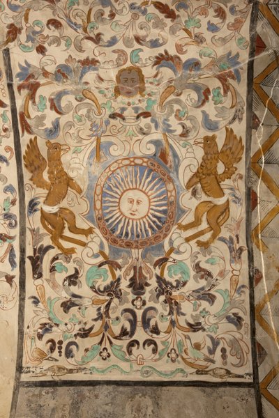 Iglesia parroquial (Església de la Mare de Déu de Solers). Interior. Las naves. Pinturas murales. (detalle) Siglo XVI (?) de French School