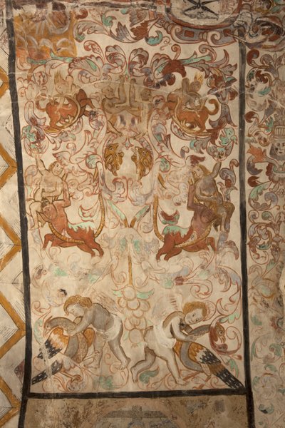 Iglesia parroquial (Església de la Mare de Déu de Solers). Interior. Las naves. Pinturas murales. (detalle) Siglo XVI (?) de French School