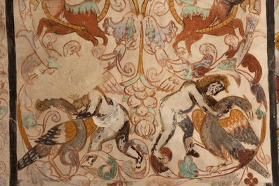 Iglesia parroquial (Església de la Mare de Déu de Solers). Interior. Las naves. Pinturas murales (detalle). Siglo XVI (?) de French School
