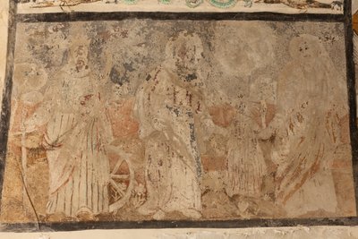 Iglesia parroquial (Església de la Mare de Déu de Solers). Interior. Las naves. Pinturas murales. (detalle). Siglo XVI (?) de French School