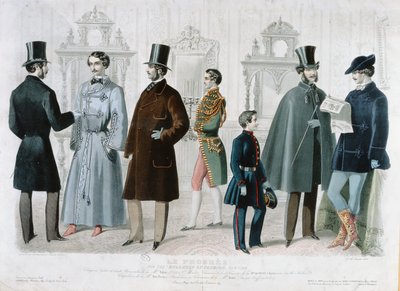 Placa de moda parisina para el Boletín de Moda, Nueva York, febrero 1858 de French School
