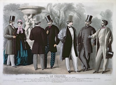 Placa de moda parisina para Le Progres, junio 1864 de French School