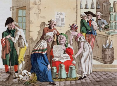 Vendedor de leche parisino y proveedor de noticias, c.1815 de French School