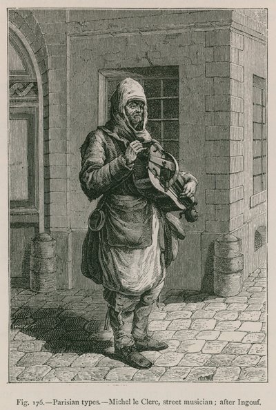 Tipos parisinos, Michel le Clerc, músico callejero; después de Ingouf de French School