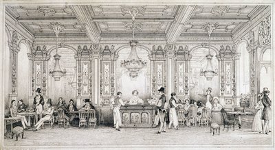 Café parisino de principios del siglo XIX. de French School
