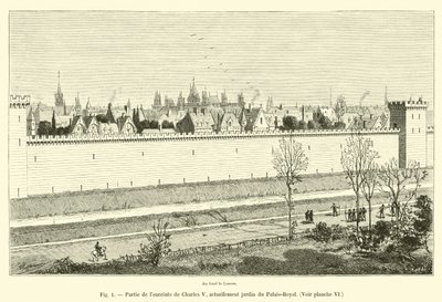 Parte del recinto de Carlos V, actualmente jardín del Palais-Royal de French School