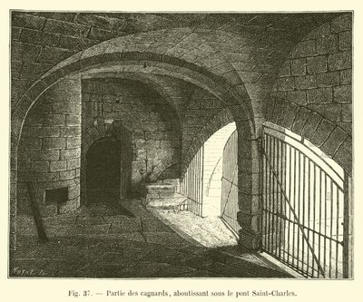 Parte de los cagnards, terminando bajo el puente Saint-Charles de French School