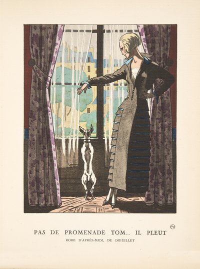 Pas de Promenade Tom …il Pleut, de una colección de láminas de moda de French School