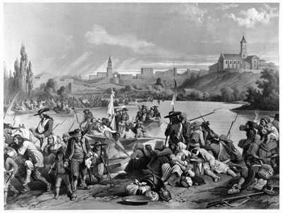 Paso del Loira por el Ejército de Vendée, octubre 1793 - coll. museo Dobrée, Nantes de French School