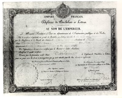 Bachillerato de Paul Verlaine, 1862 de French School