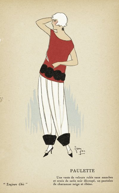 Paulette de Toujours Chic, pub.1921-22 (estarcido) de French School