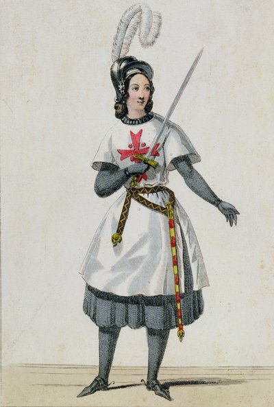 Pauline Garcia-Viardot (1821-1910) en el papel de Tancredi en la ópera de Gioacchino Rossini (1792-1868) en el Théâtre Italien, París de French School