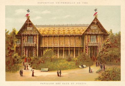 Pabellón de Aguas y Bosques, Exposición Universal 1889, París de French School