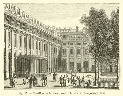 Pabellón de la Paz, contra la galería Beaujolais, 1815 de French School