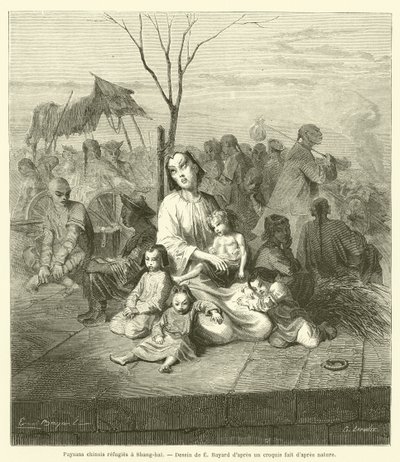 Campesinos chinos refugiados en Shanghái de French School
