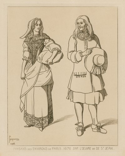 Campesinos en las cercanías de París, 1676 de French School
