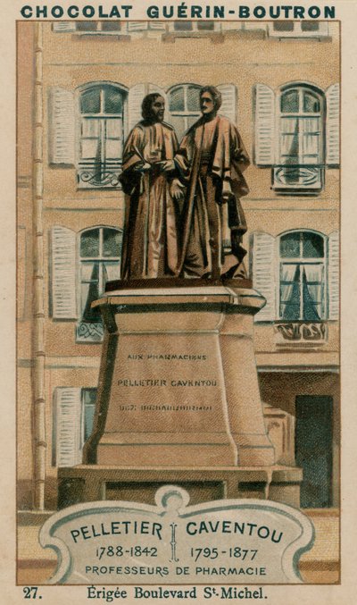 Pelletier, 1788-1842, Caventou, 1795-1877, Profesores de Farmacia, Erigida en Boulevard St-Michel de French School
