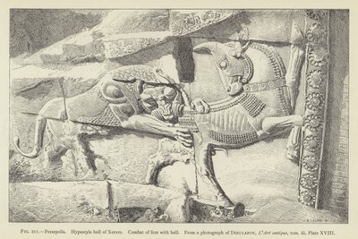 Persépolis, Salón hipóstilo de Jerjes, Combate de león con toro de French School